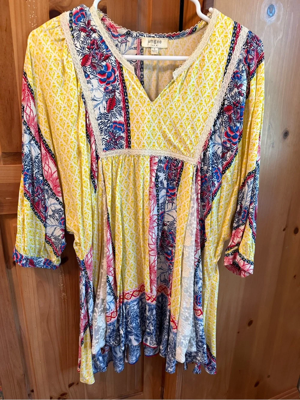 Umgee Boho Floral-Print Yellow shirt